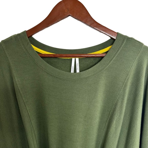 Anthropologie Thalia  Dress Size Small Moss Green Belt Waist Lagenlook Midi NWT - Picture 7 of 14